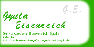 gyula eisenreich business card